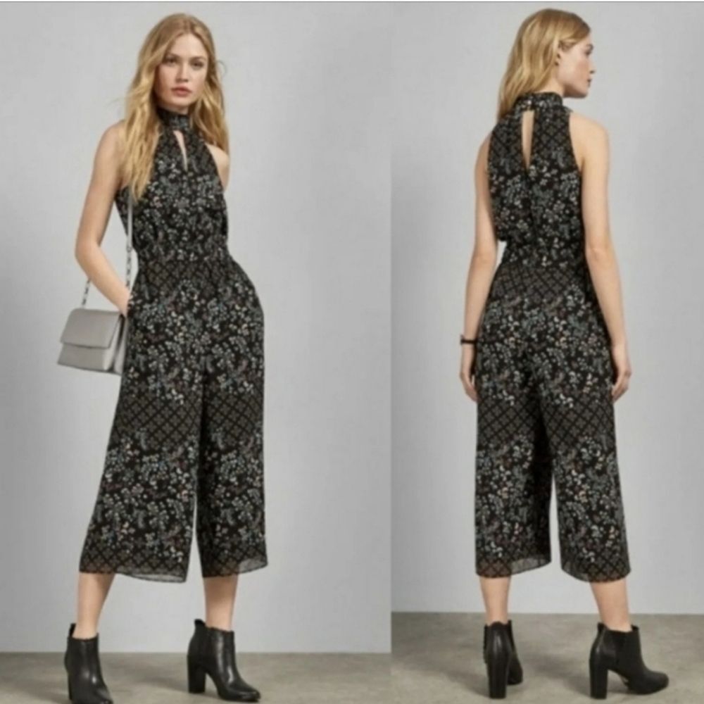 Ted Baker London Black Floral Jumpsuit US 8 NWT